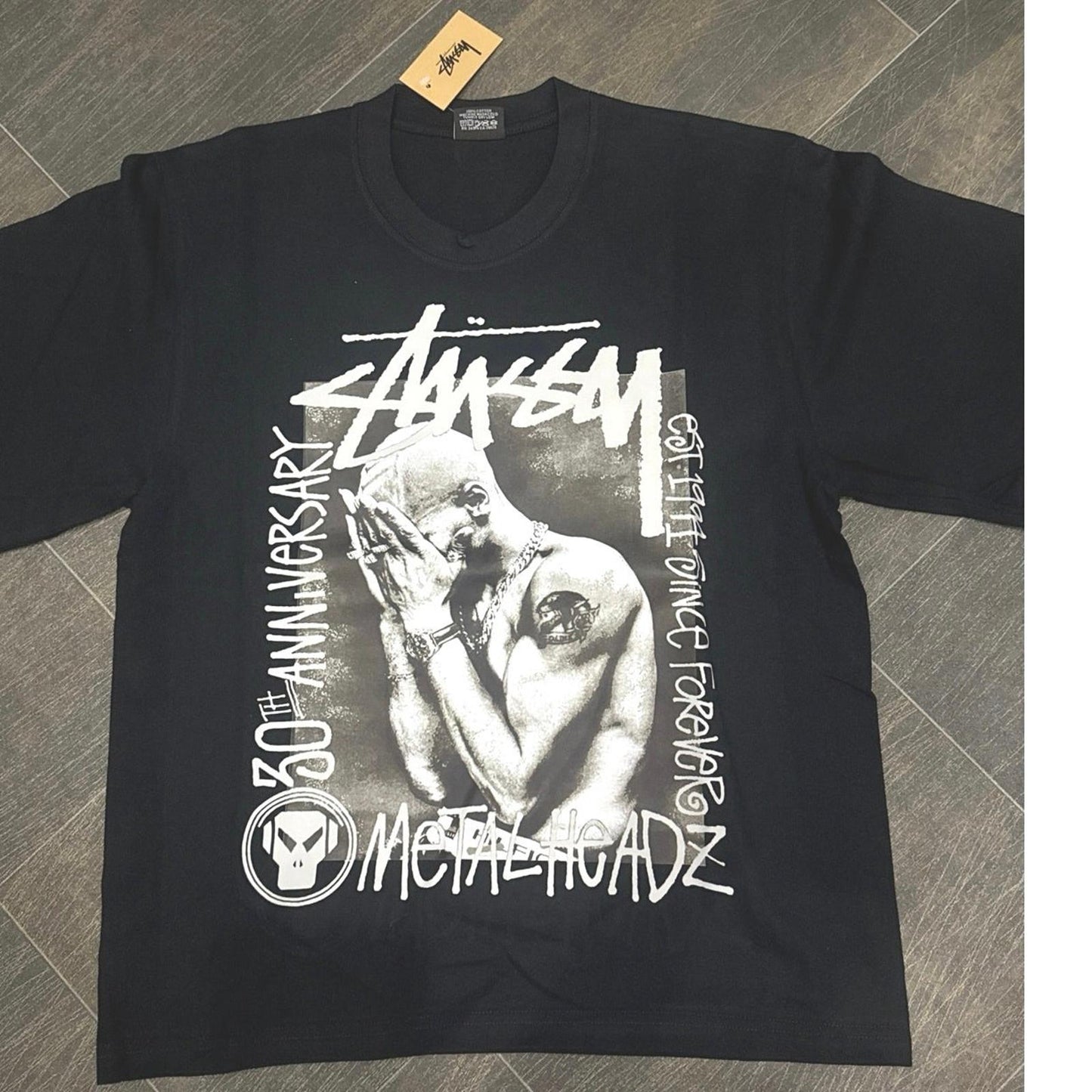 Stüssy Goldie Metalheadz 30 Tee Black - Black - Size Small