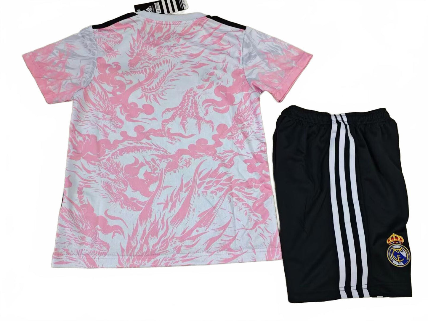 Real Madrid 25/26 Adidas Kids Dragon Kit - Pink - Inc Socks