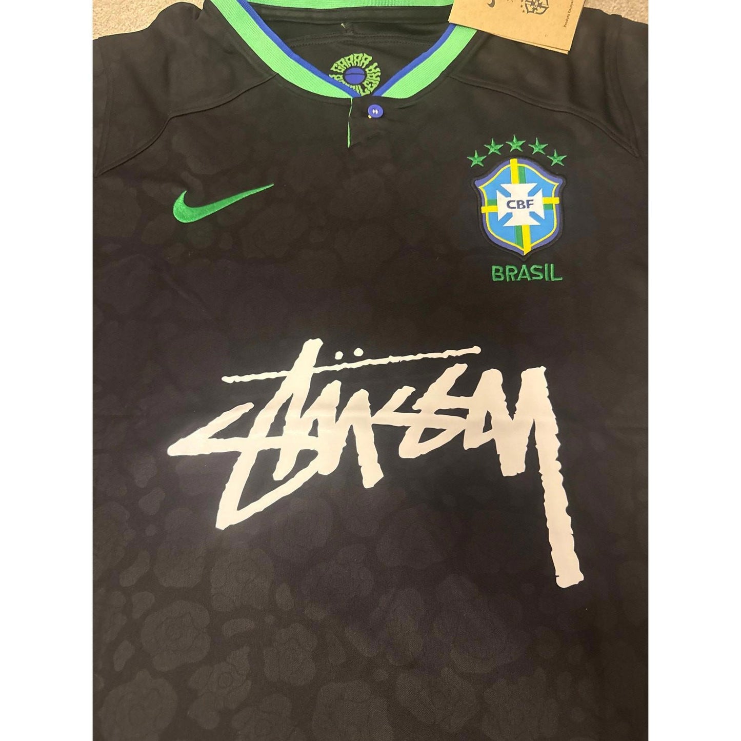 Brazil x Stüssy Nike Fashion Collab Concept Jersey - Black