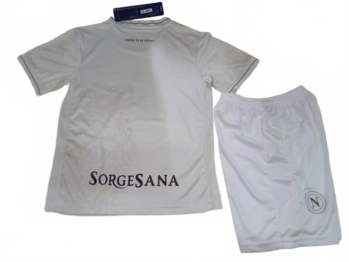 Napoli 25/26 EA7 Kids Away Kit - White - Inc Socks