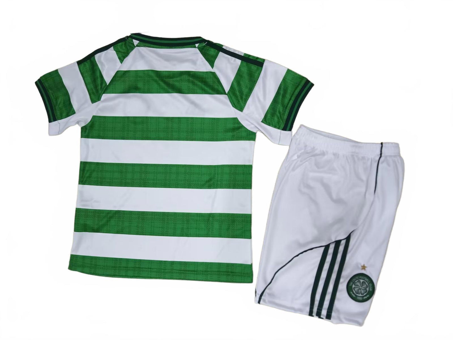 Celtic 25/26 Adidas Kids Home Kit - Green - Inc Socks
