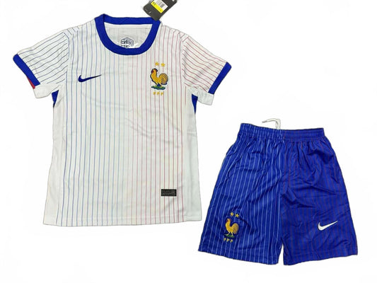 France 2024 Nike Kids Away Kit - White - Inc Socks