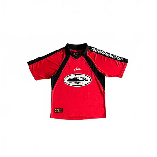 Corteiz Alcatraz Paneled Football Jersey - Red - Size Large