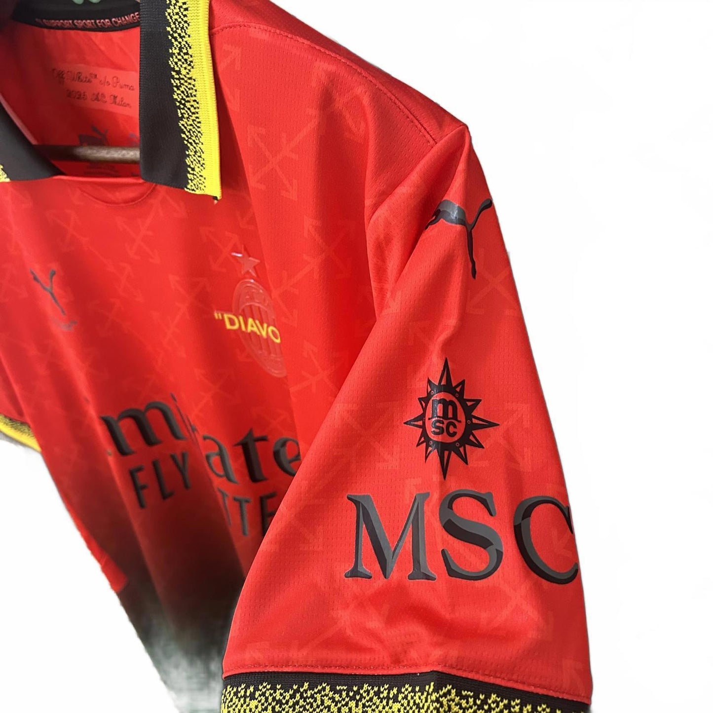 AC Milan Puma x Off White Collaboration Jersey - Fan Version