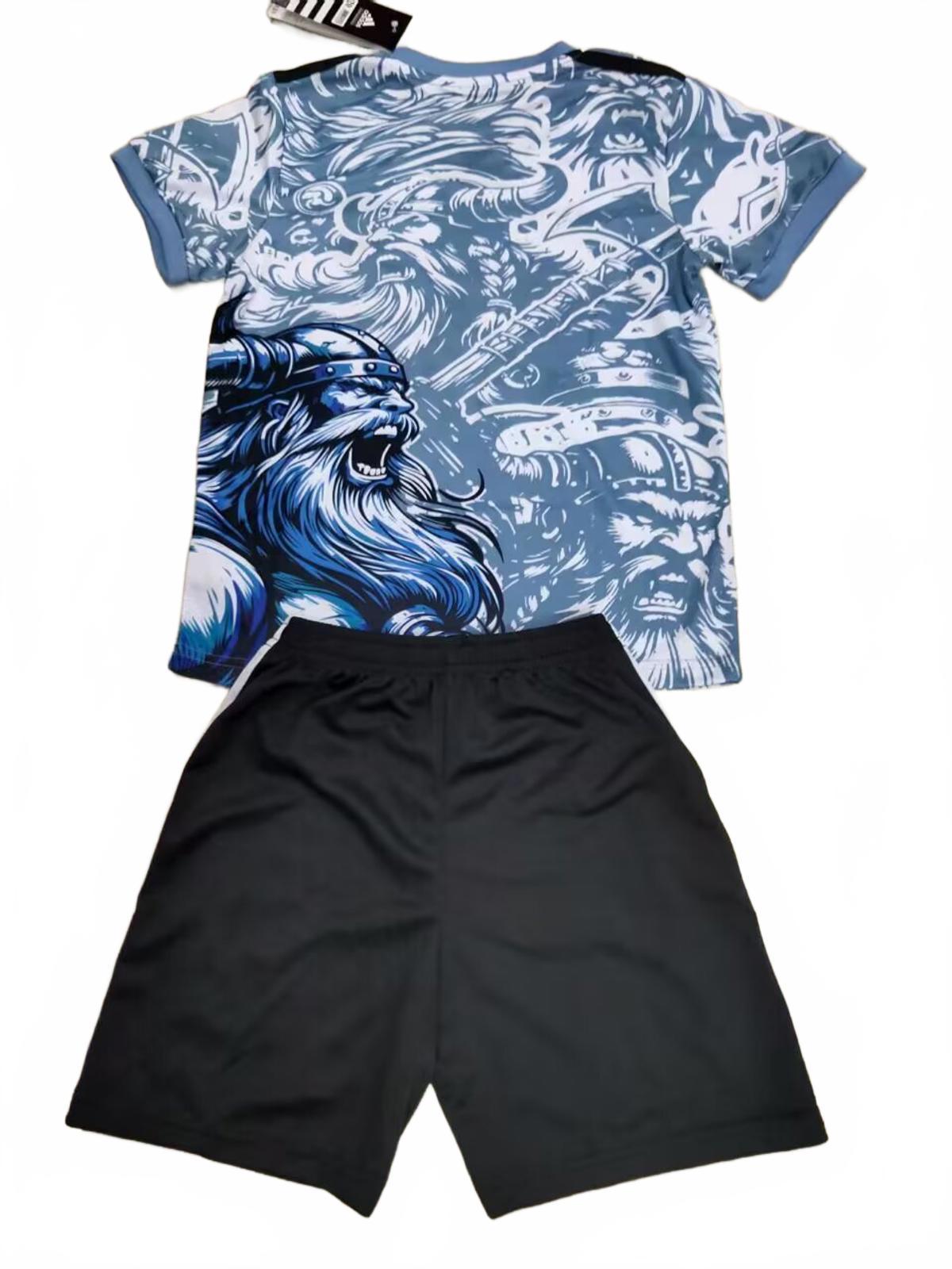 Real Madrid 25/26 Adidas Kids Tauren Kit - Blue - Inc Socks