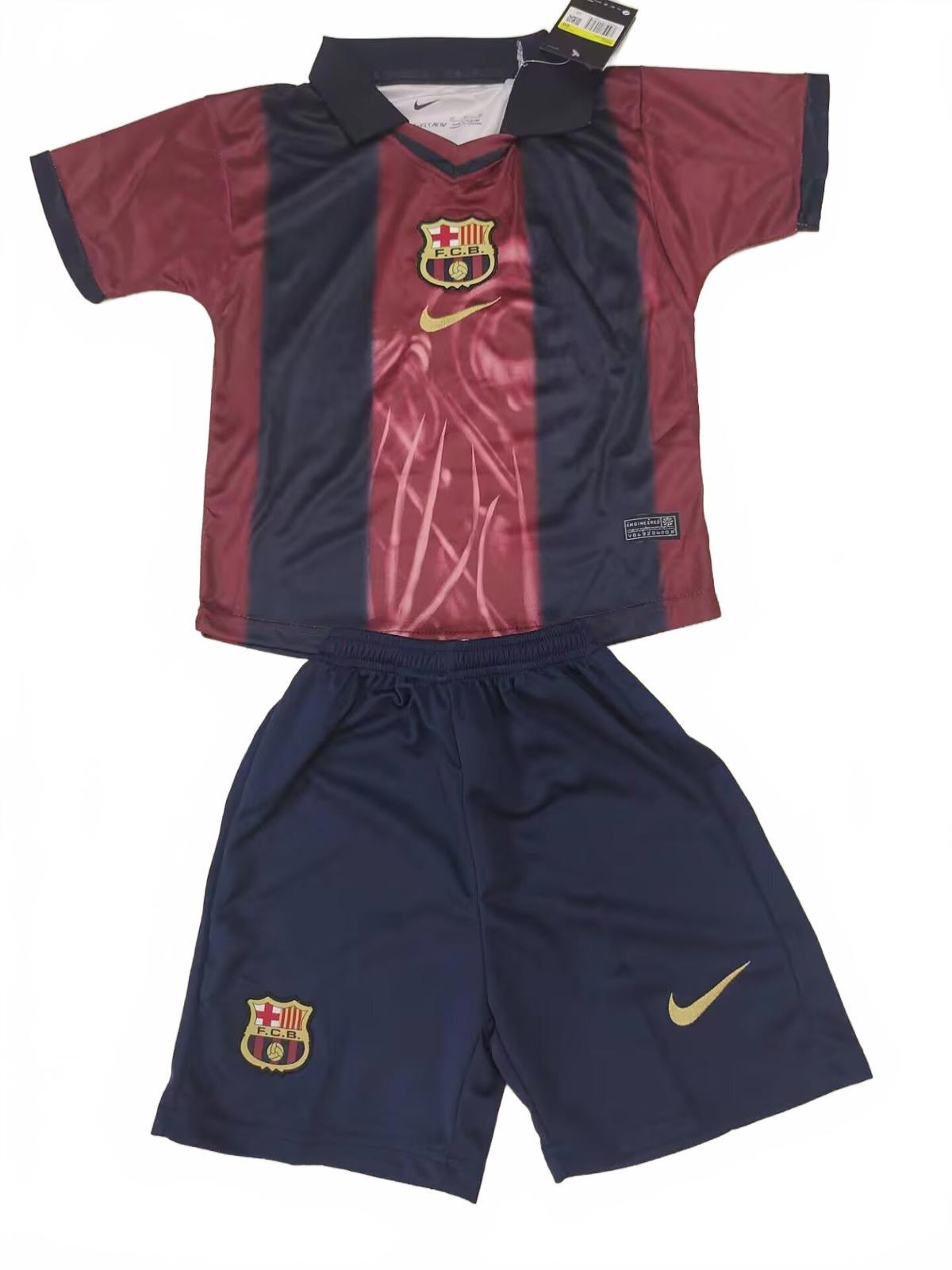 Barcelona 25/26 Nike Kids Retro Kit - Maroon - Inc Socks