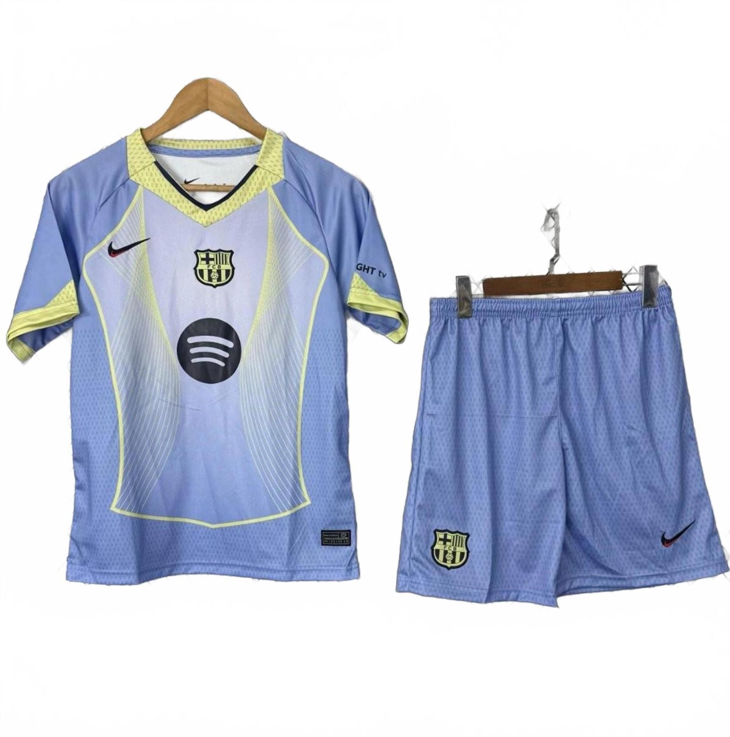 Barcelona 25/26 Nike Kids Kit - Pastel Blue - Inc Socks