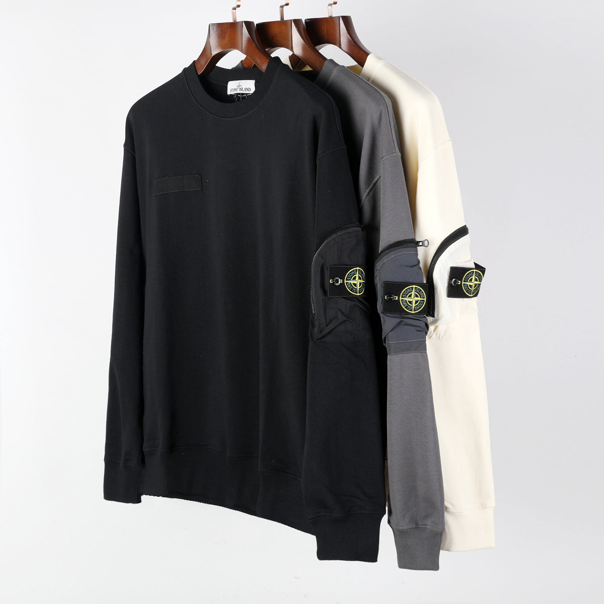 Stone Island Zip Sleeve Pocket Sweatshirt