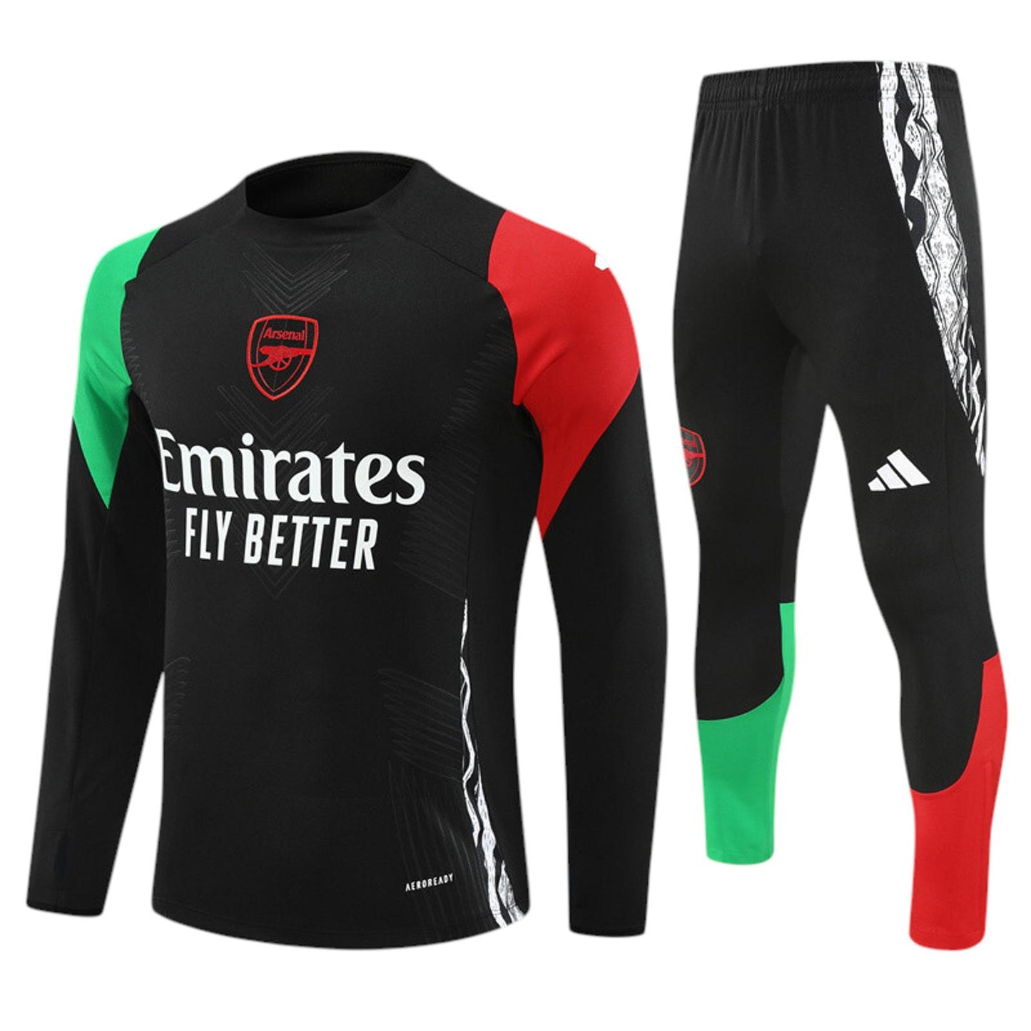 Arsenal Adidas Kids Tracksuit - Black, Red & Green