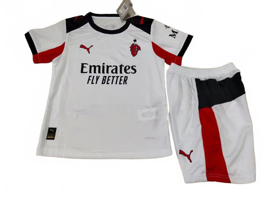 AC Milan 25/26 Puma Kids Away Kit - White - Inc Socks