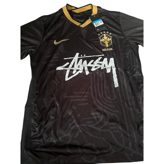 Brazil x Stüssy Nike Fashion Collab Concept Jersey - Black & Gold