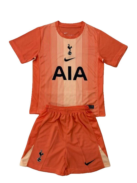 Tottenham Hotspur 25/26 Nike Kids Goalkeeper Kit - Orange - Inc Socks