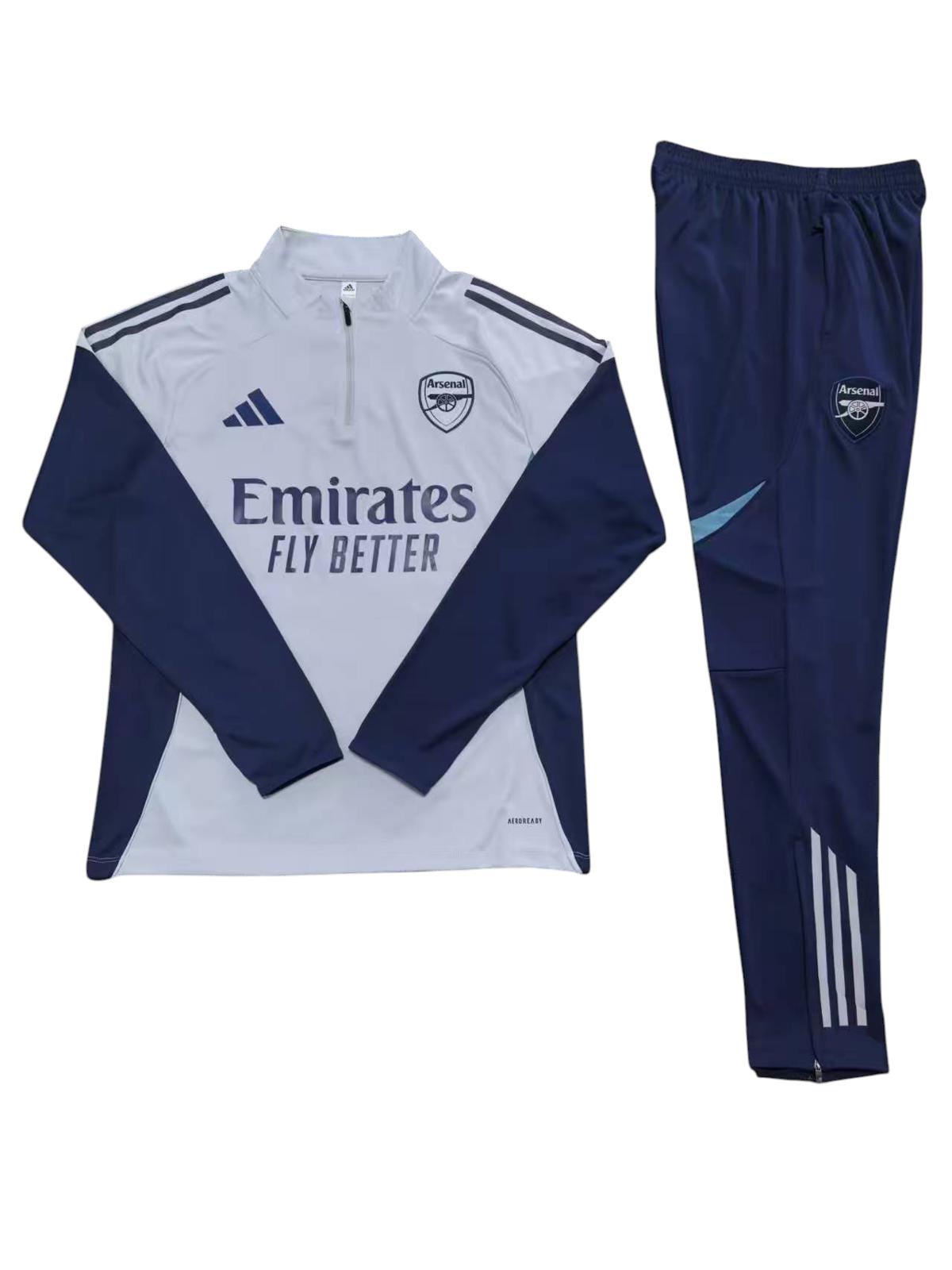 Arsenal Adidas Kids Tracksuit - Grey & Navy