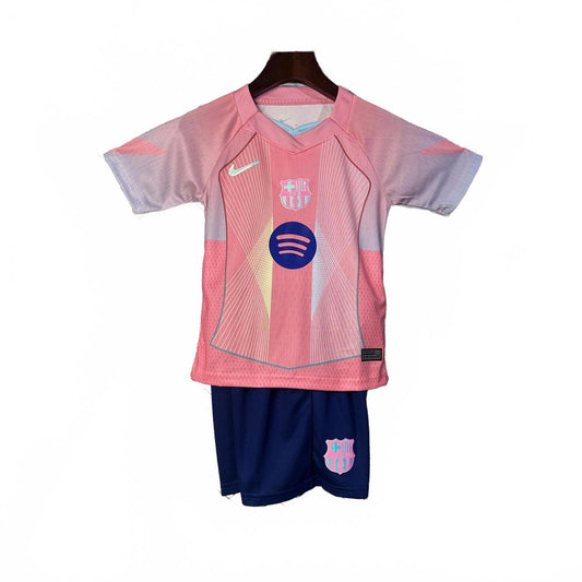 Barcelona 25/26 Nike Kids Kit - Pale Pink - Inc Socks