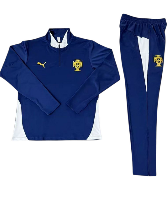 Portugal 25/26 Puma Kids Tracksuit – Navy & White