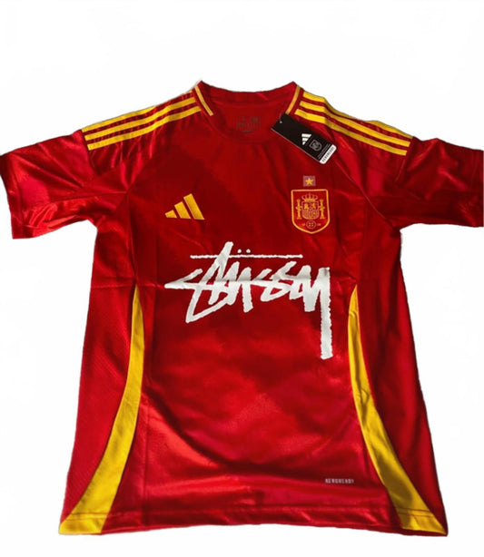 Spain x Stüssy Fashion Collab Home Jersey - Red - Size Small