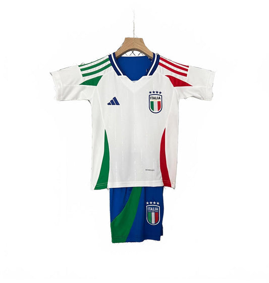 Italy 2025 Adidas Kids Away Kit - White - Size 22 - 7/8 Years Inc Socks