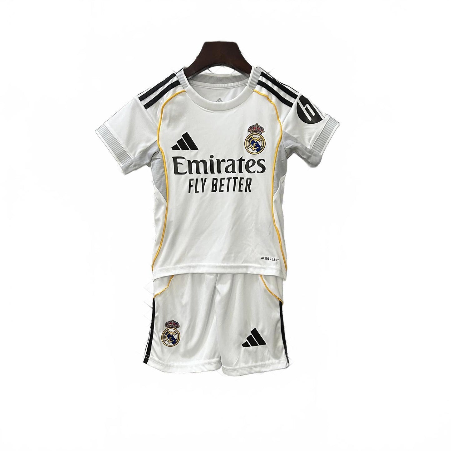 Real Madrid 25/26 Adidas Kids Home Kit - Inc Socks