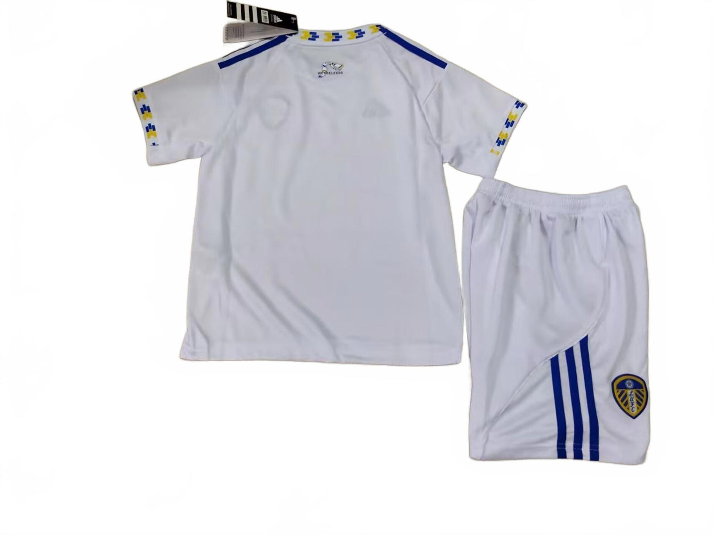 Leeds 25/26 Adidas Kids Home Kit - White - Inc Socks