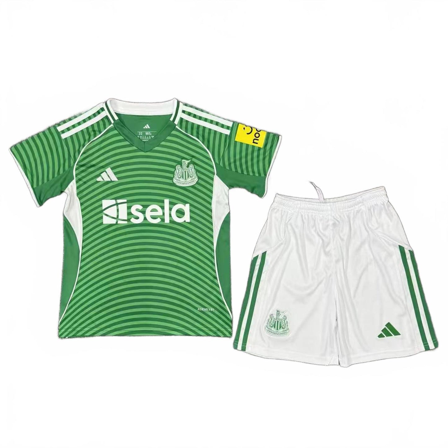 Newcastle 25/26 Adidas Kids Away Kit - Green - Inc Socks