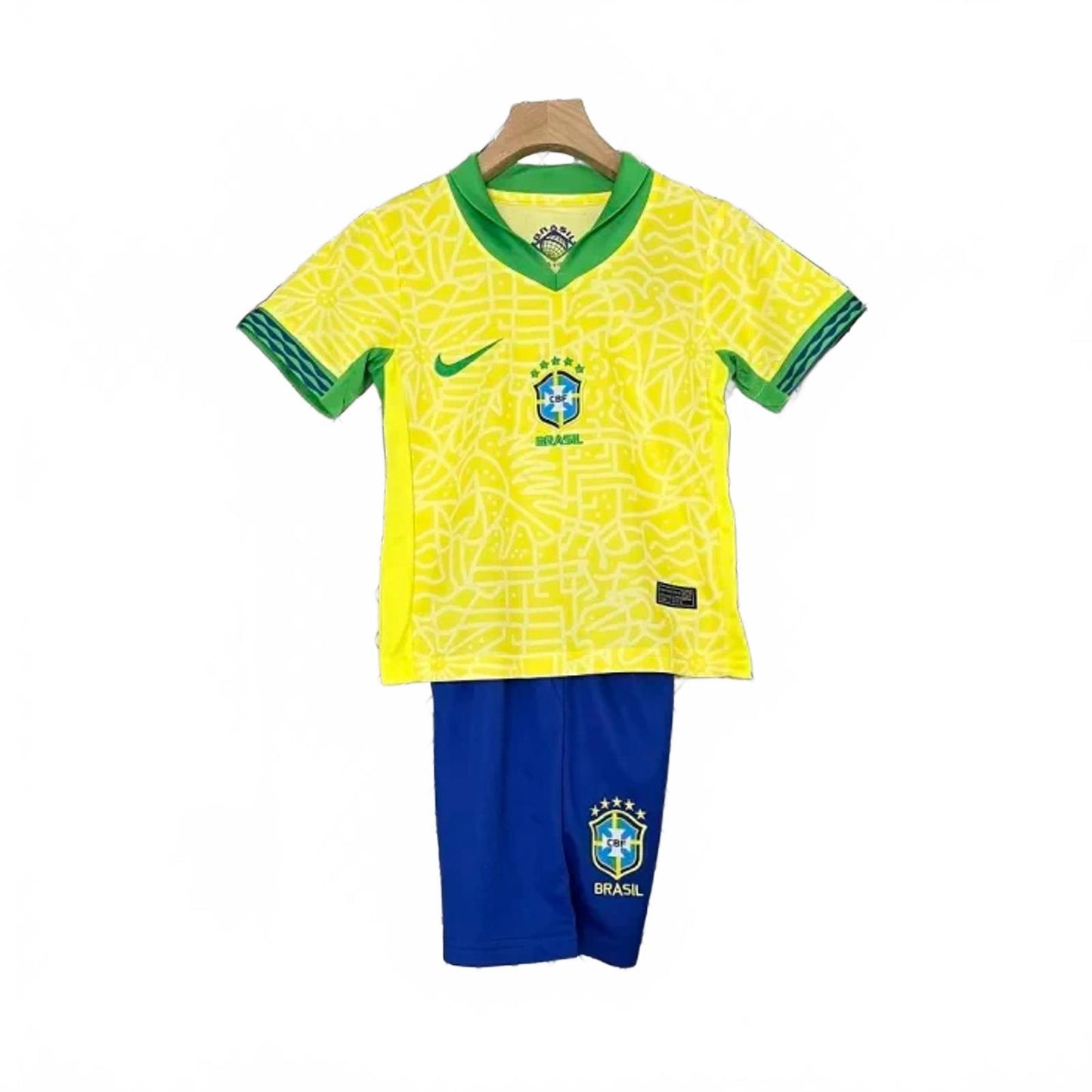Brazil 2024 Nike Kids Home Kit - Yellow - Inc Socks
