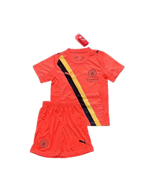 Manchester City x Kid Super 25/26 Puma Kids Kit - Orange - Inc Socks