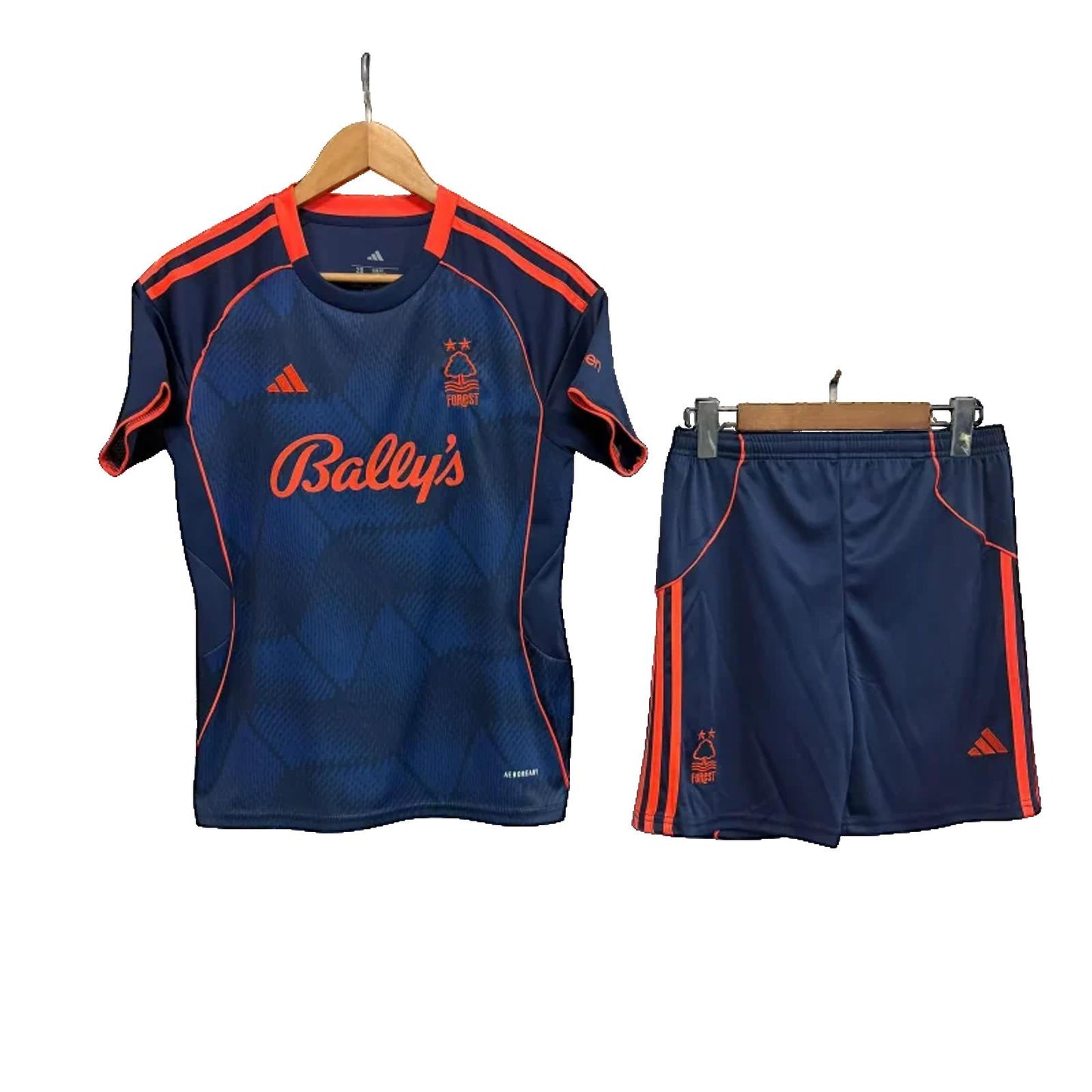Nottingham Forest 25/26 Adidas Kids Third Kit - Blue & Orange - Inc Socks