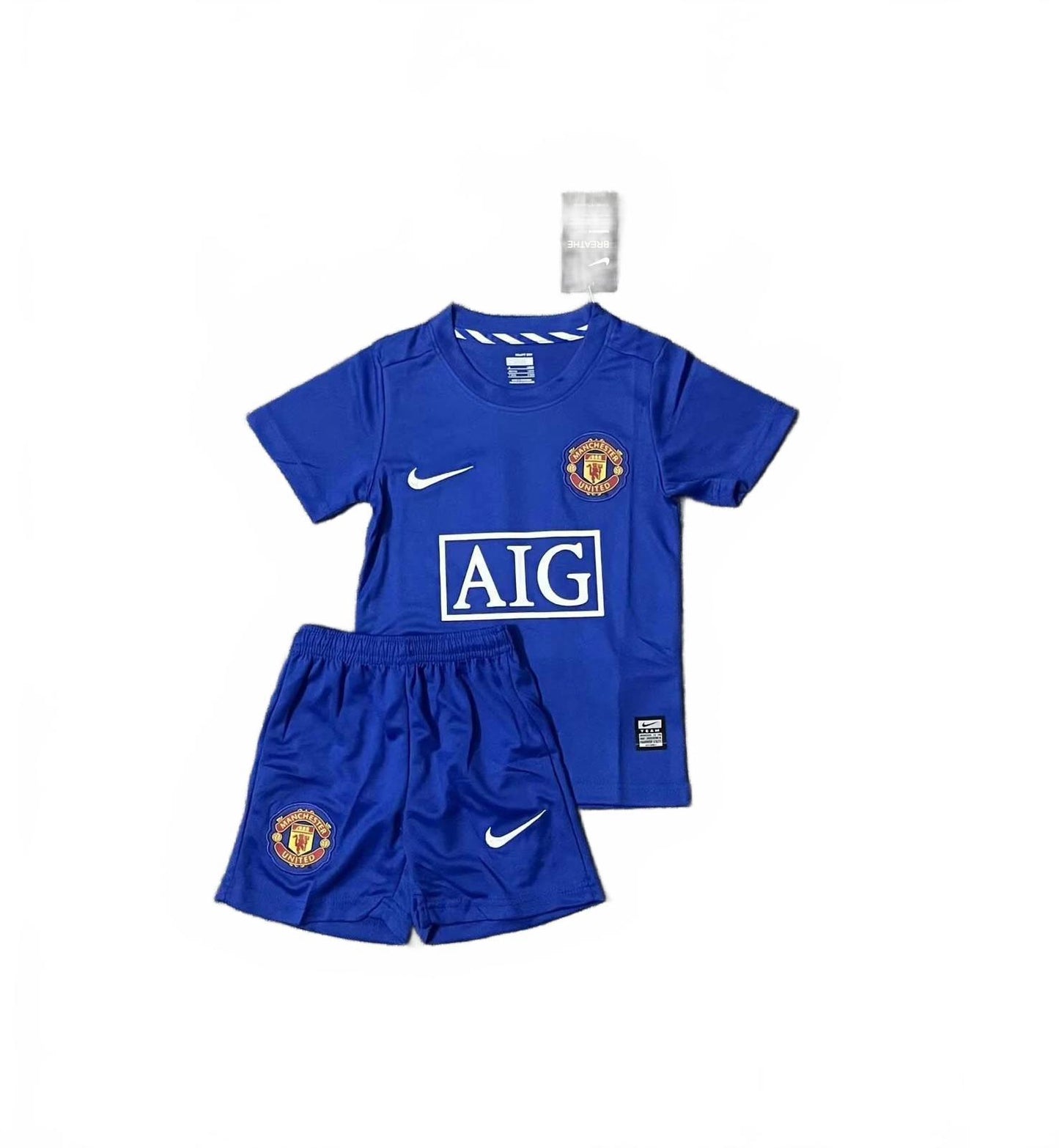 Manchester United 08/09 Nike Kids Third Kit - Blue - Inc Socks