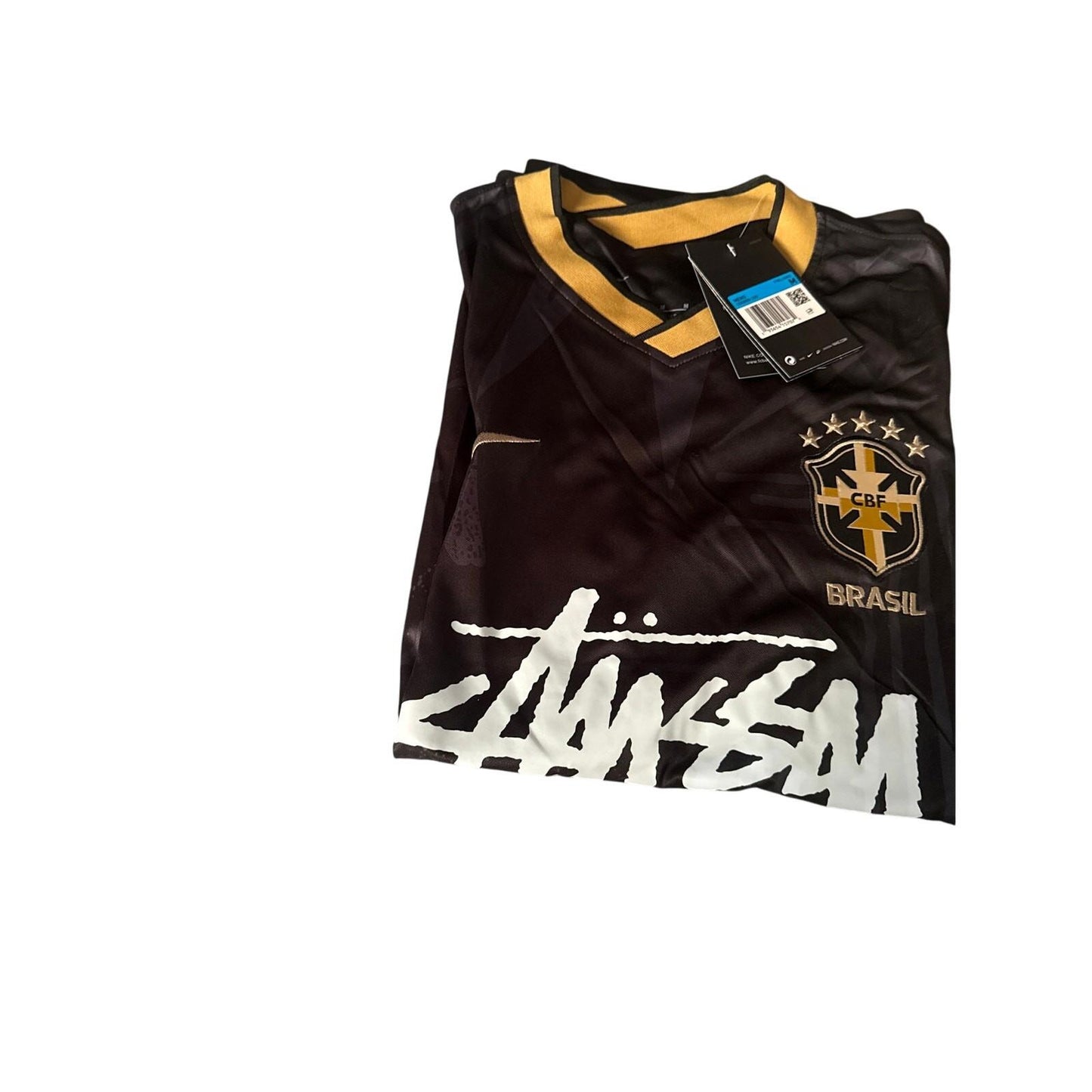 Brazil x Stüssy Nike Fashion Collab Concept Jersey - Black & Gold
