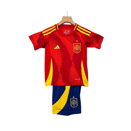 Spain 2024 Adidas Kids Home Kit - Red - Inc Socks