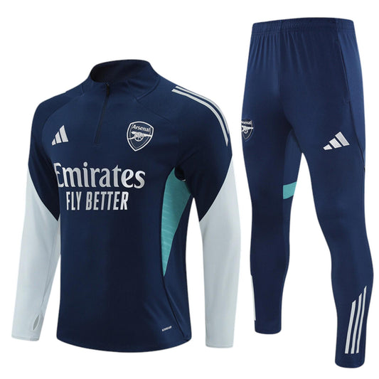 Arsenal Adidas Kids Tracksuit - Navy & Grey