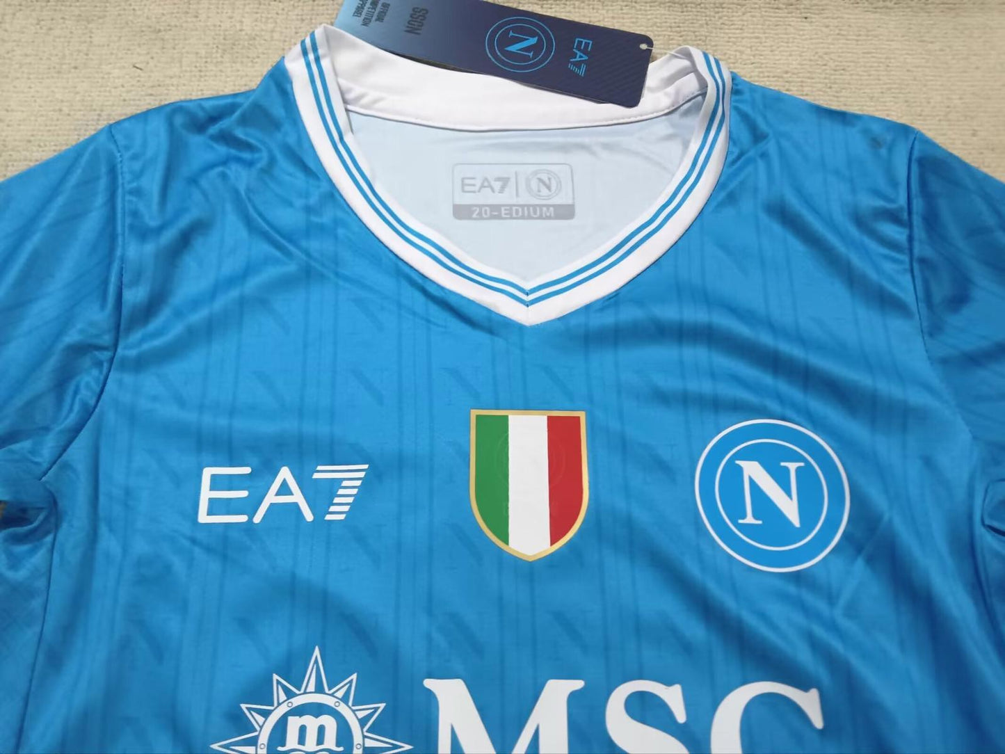Napoli 25/26 EA7 Kids Home Kit - Blue - Inc Socks