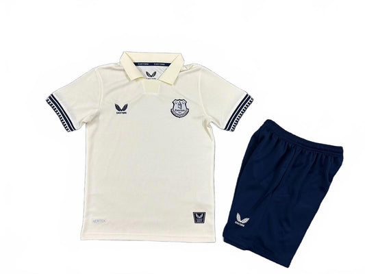 Everton 25/26 Castore Kids Away Jersey - White - Inc Socks