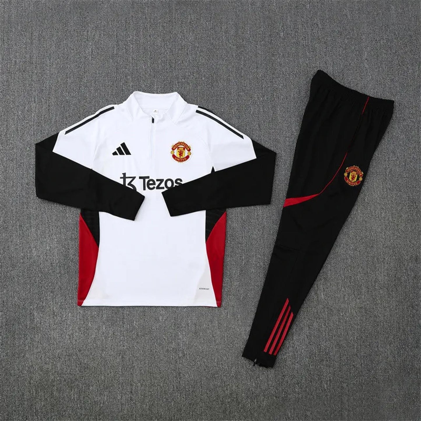 Manchester United 25/26 Adidas Tracksuit - White & Black