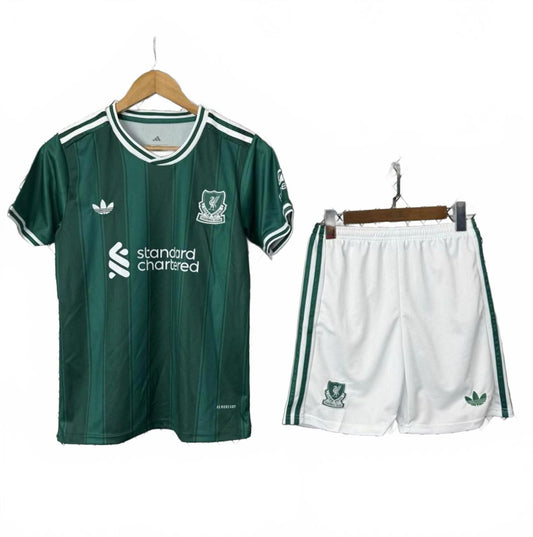 Liverpool 25/26 Adidas Kids Third Kit - Teal - Inc Socks