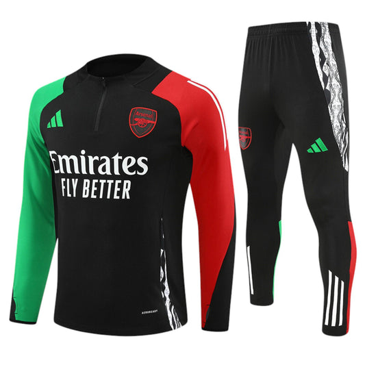 Arsenal Adidas Kids Tracksuit - Black, Red & Green