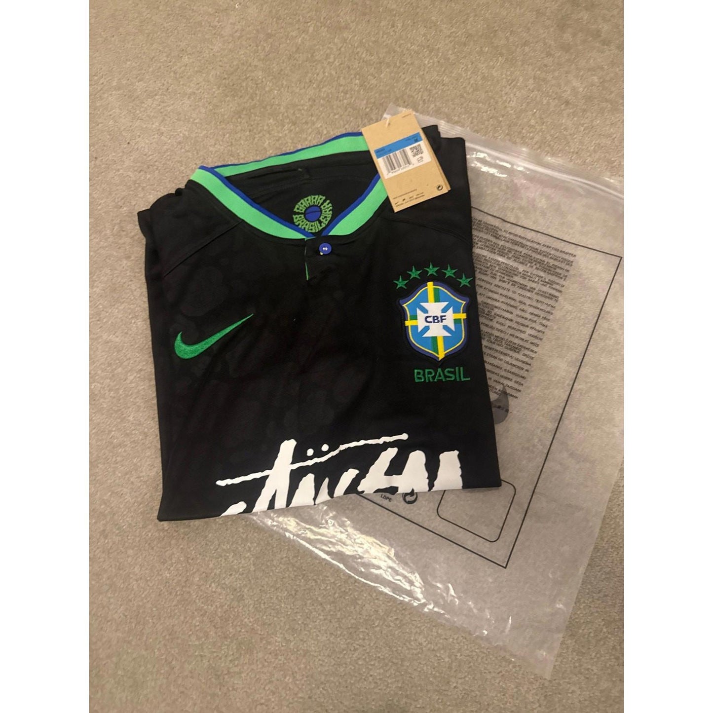 Brazil x Stüssy Nike Fashion Collab Concept Jersey - Black