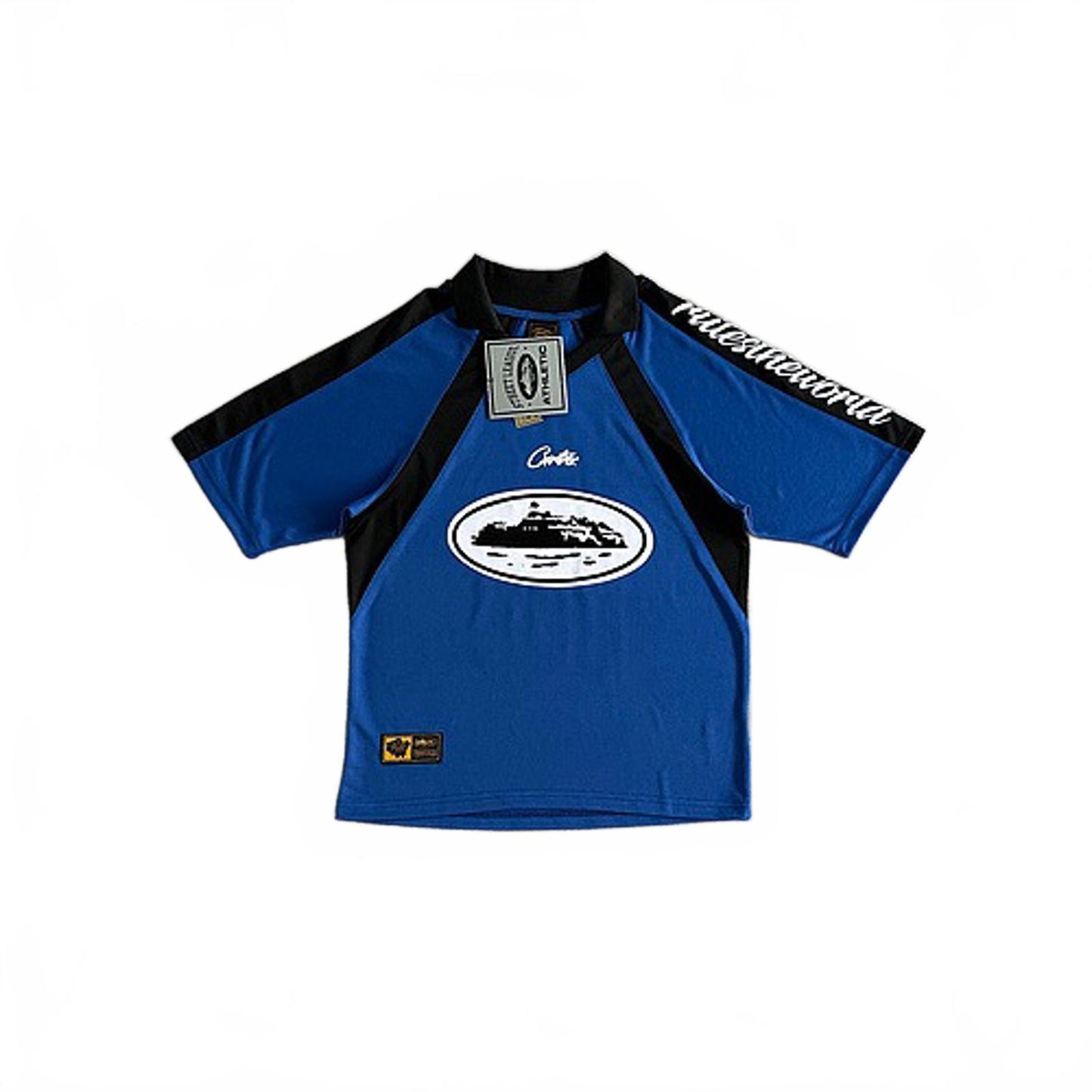 Corteiz Alcatraz Paneled Football Jersey - Blue - Size Large