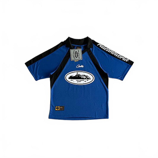Corteiz Alcatraz Paneled Football Jersey - Blue - Size Large