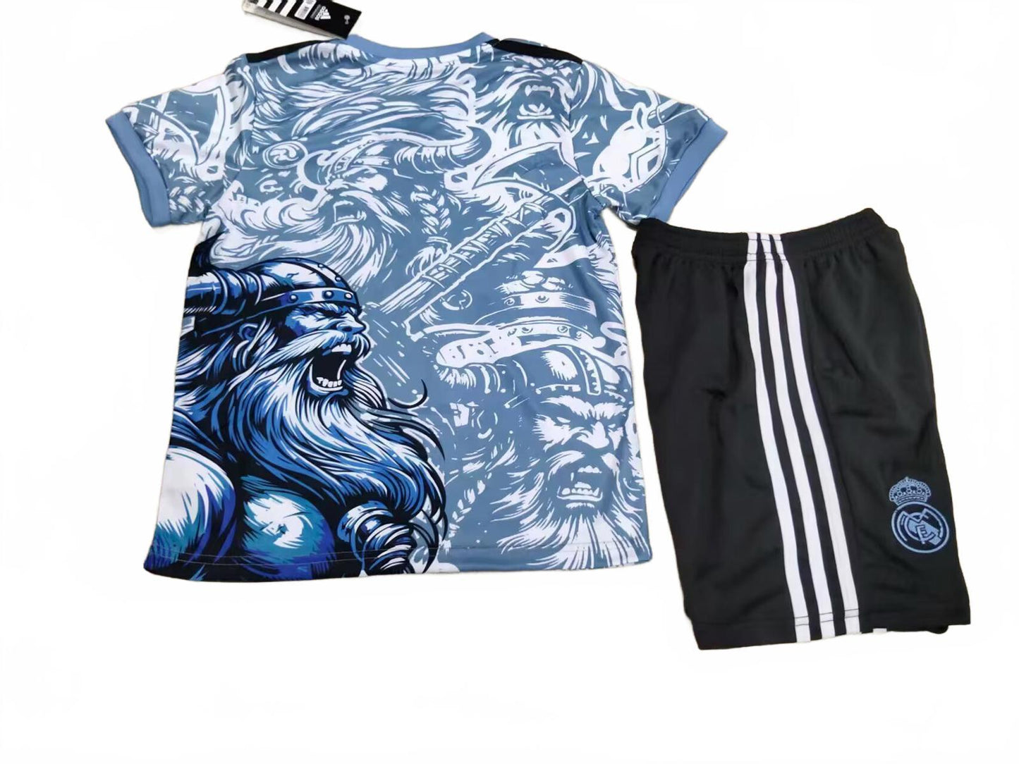 Real Madrid 25/26 Adidas Kids Tauren Kit - Blue - Inc Socks