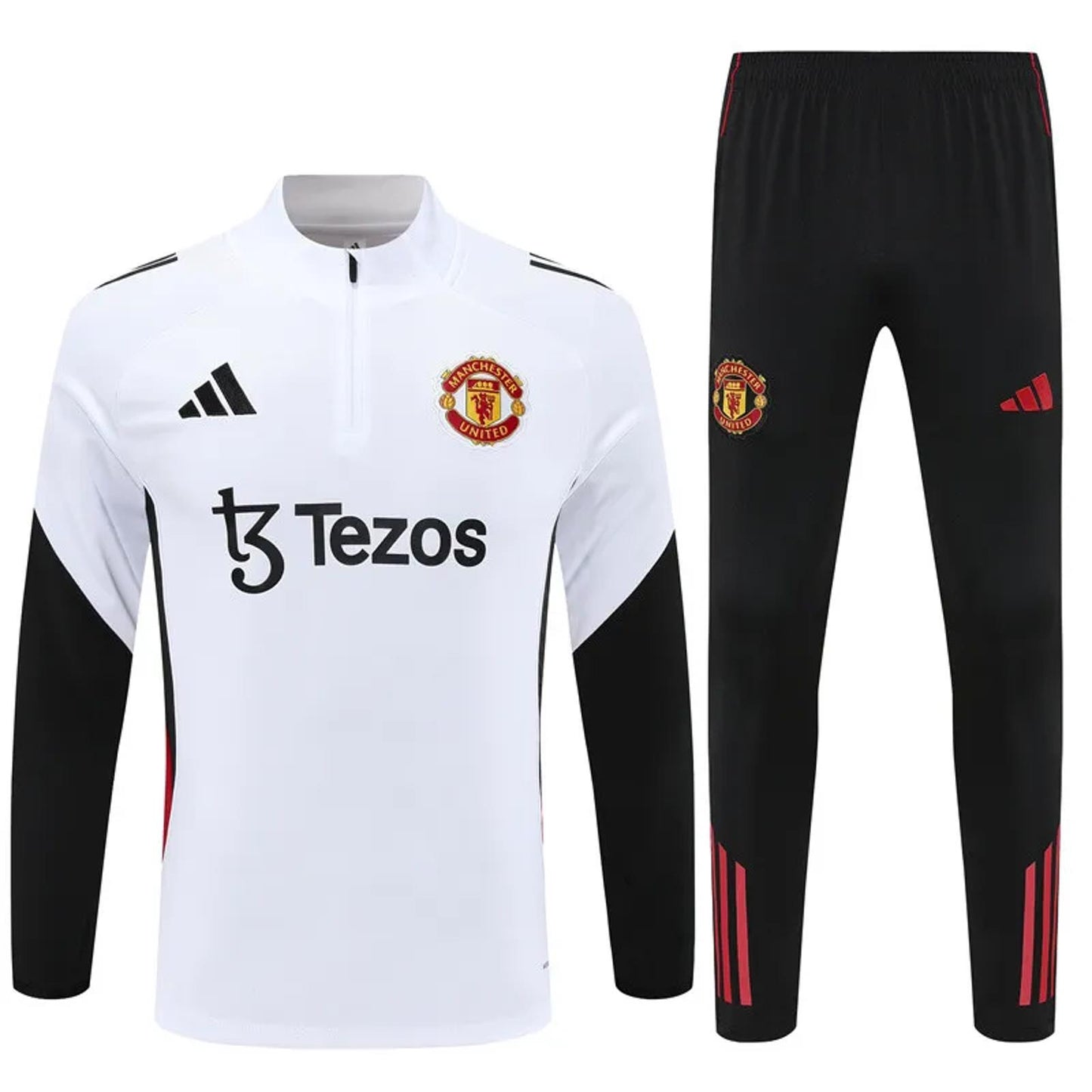 Manchester United 25/26 Adidas Tracksuit - White & Black