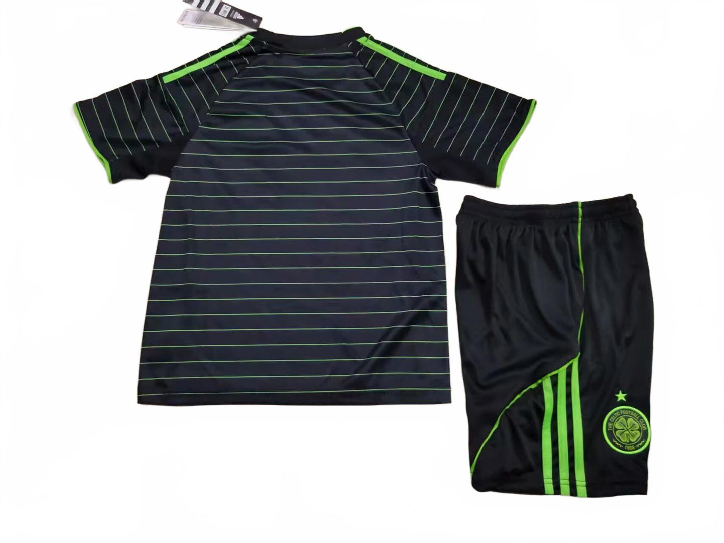 Celtic 25/26 Adidas Kids Kit - Black - Inc Socks