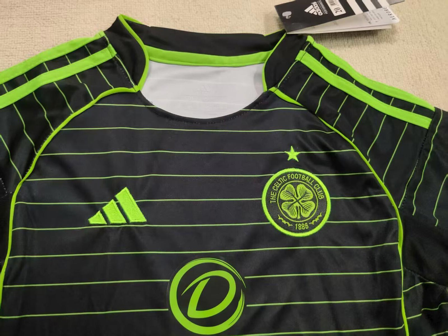 Celtic 25/26 Adidas Kids Kit - Black - Inc Socks