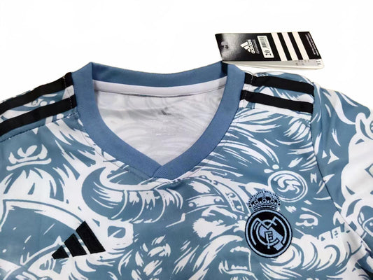 Real Madrid 25/26 Adidas Kids Tauren Kit - Blue - Inc Socks