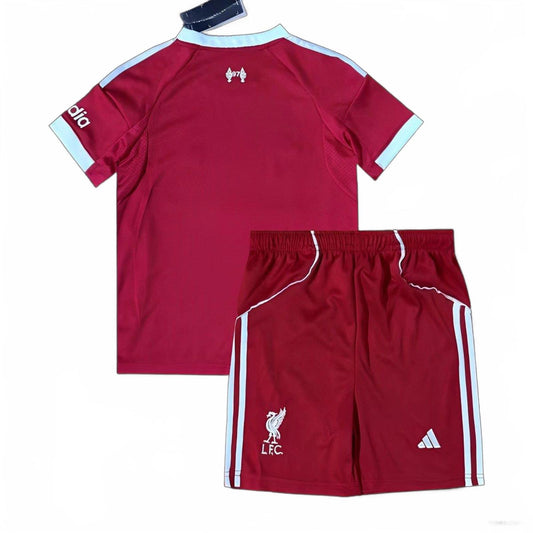 Liverpool 25/26 Adidas Kids Home Kit - Red - Inc Socks