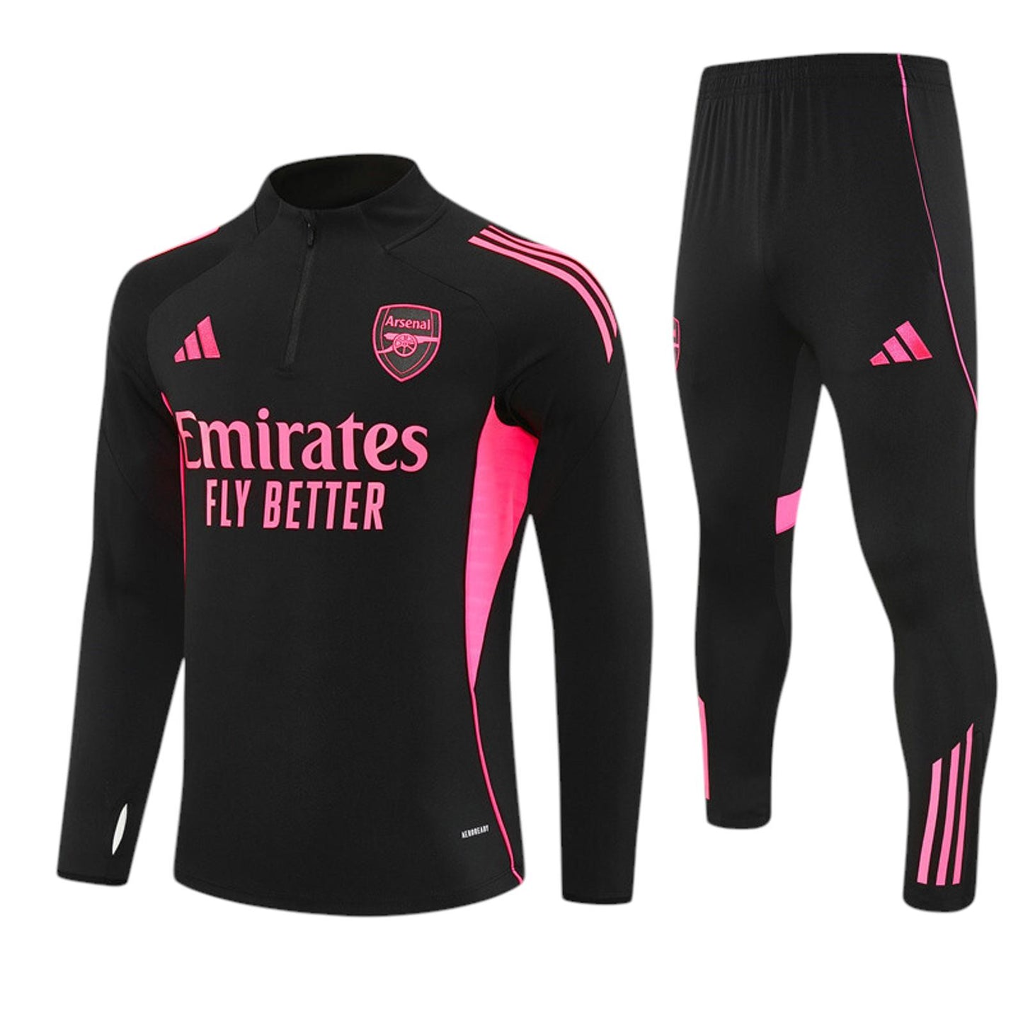 Arsenal Adidas Kids Tracksuit - Black & Pink