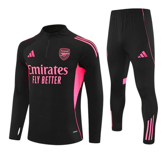 Arsenal Adidas Kids Tracksuit - Black & Pink