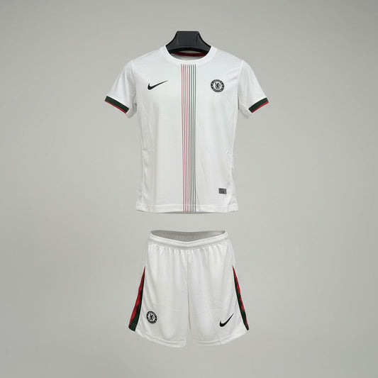 Chelsea FC 25/26 Nike Kids' Away Kit - White - Inc Socks