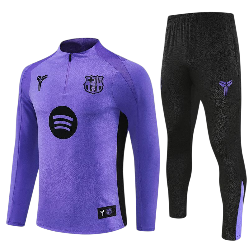 Barcelona 25/26 Nike Kids Tracksuit – Purple & Black