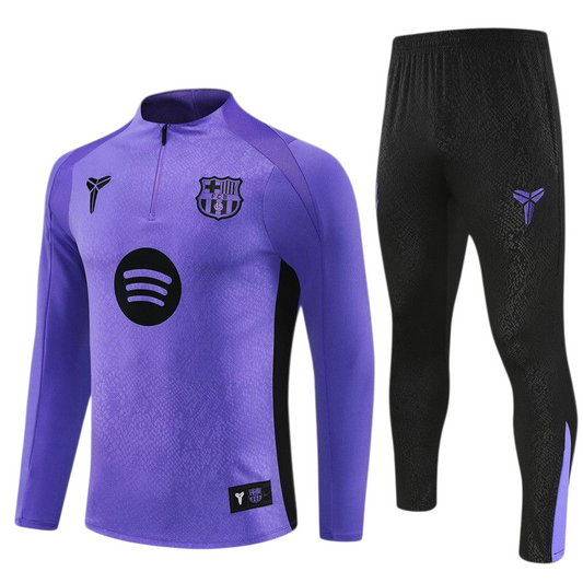 Barcelona 25/26 Nike Kids Tracksuit – Purple & Black